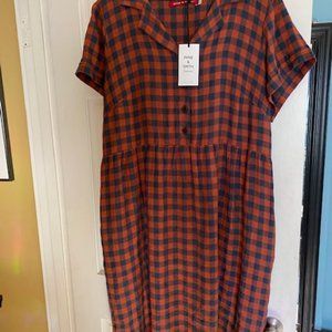 Pyne & Smith #30 Lambeth Check linen dress, 2X, NWT